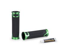 Puig 22271V Manopole con inserto in alluminio anodizzato e gomma antiscivolo che migliorano presa, controllo e comfort durante la guida, Verde