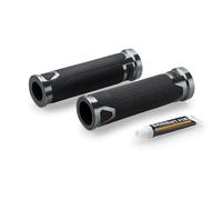 Puig 22272Y Manopole Revving con design sportivo in gomma e alluminio anodizzato, grip antiscivolo, finitura resistente per manubri da 22 mm per migliorare controllo, comfort ed estetica, Titanio