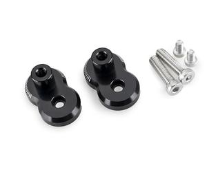 Puig 22341N Ricambio - Kit spostamento pedana regolabile Trail 20 mm in alluminio lavorato CNC con anodizzazione nera, regolazione precisa ed estensione della posizione, Nero.