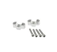 Puig 22358P Supporti rialzo manubrio lavorati in alluminio con anodizzazione nera, rialzo 20 e 30 mm, design Hi-Tech Parts, regolazione precisa e miglioramento ergonomico della guida, Argento.