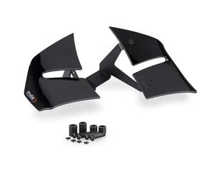 Puig 22416N Alette D12 aerodinamiche a doppia ala progettate per migliorare stabilità, downforce e controllo nella guida sportiva con installazione semplice, Nero