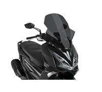 Puig 22697F Parabrezza V-Tech Line Touring aerodinamico in PMMA con design angoloso per massima protezione dal vento e comfort di guida, Fumé scuro
