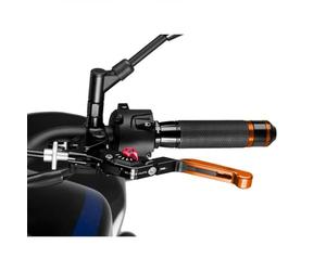 PUIG 24TNR Leva frizione 3.0. Allungabile pieghevole nero arancio con selettore Rosso
