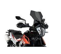 Puig 3587F Cupolino Touring alto e aerodinamico in acrilico CN da 4 mm con profilo arrotondato, zona superiore piatta e deflettori che migliorano la protezione, Fumé Scuro