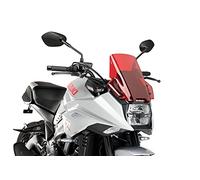 Puig 3637R Cupolino Touring alto e aerodinamico in acrilico CN da 4 mm con profilo arrotondato, zona superiore piatta e deflettori che migliorano la protezione, Rosso