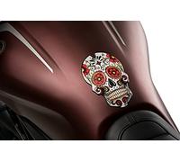 Puig 3673R Adesivi Protezione Serbatoio Modello Skull Rosso