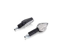Puig 4173W Indicatori di direzione LED omologati con corpo nero e lente fumé design compatto e aerodinamico per moto, Trasparente