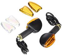 Puig 4176N Indicatori di direzione LED omologati con corpo nero e lente fumé design compatto e aerodinamico per moto, Nero