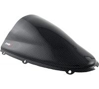 Puig 4826C Cupolino Racing e aerodinamico in acrilico da 3 mm con doppia altezza che migliora la protezione del casco e la stabilità ad alta velocità, Carbonio