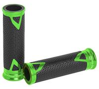 Puig 6325V Manopole con inserto in alluminio anodizzato e gomma antiscivolo che migliorano presa, controllo e comfort durante la guida, Verde