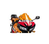 Puig 6478T Cupolino Z-Racing aerodinamico e sportivo in acrilico da 3 mm con doppia altezza e canali laterali che migliorano protezione e stabilità, Arancione