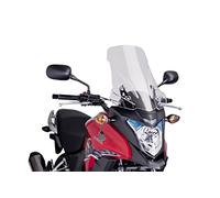Puig 6480W Cupolino Touring alto e aerodinamico in acrilico CN da 4 mm con profilo arrotondato, zona superiore piatta e deflettori che migliorano la protezione, Trasparente