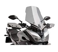 Puig 7646W Cupolino Touring alto e aerodinamico in acrilico CN da 4 mm con profilo arrotondato, zona superiore piatta e deflettori che migliorano la protezione, Trasparente