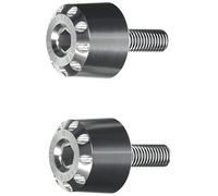 Puig 7954P Contrappesi Manubrio Corti design compatto e leggero in alluminio lavorato per personalizzare il manubrio, Argento