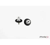 Puig 9259P Diabolo Pro supporto lavorato in alluminio per cavalletto con protezione del forcellone, Argento