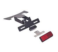 Puig 9492N Supporto targa nero con design sportivo, struttura leggera in acciaio e poliammide, compatibile con frecce e luce targa originali