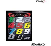 Puig - Confezione 5 adesivi numero 0 da 115 mm - Verde