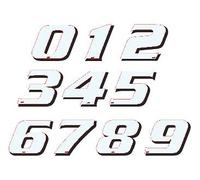 Puig - Confezione di 5 adesivi numero 5, da 115 mm (5 unità) bianco