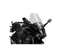 Puig 21342W Cupolino Touring alto e aerodinamico in acrilico CN da 4 mm con profilo arrotondato, zona superiore piatta e deflettori che migliorano la protezione, Trasparente