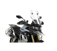 Puig 22318W Cupolino Touring con visiera alta e aerodinamica in acrilico ad alta resistenza agli urti con visiera regolabile che migliora protezione e comfort durante la guida, Trasparente