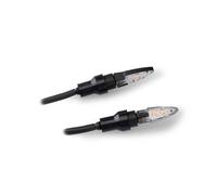 Puig 21785N Indicatori di direzione LED omologati con corpo nero e lente fumé design compatto e aerodinamico per moto, Nero