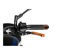 PUIG 24TNP Leva frizione 3.0. Allungabile pieghevole nero arancio con selettore Argento