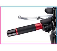 Puig 6326R Manopole con inserto in alluminio anodizzato e gomma antiscivolo che migliorano presa, controllo e comfort durante la guida, Rosso