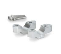 Puig 21878P Rialzi manubrio lavorati dal pieno in alluminio anodizzato con design Hi-Tech per migliorare ergonomia e controllo di guida, Argento