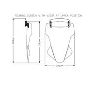 PUIG Schermo parabrezza con visiera TOURING compatibile con YAMAHA MT07 700