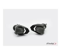 Puig 7724N Protezioni motore R19 con tamponi in nylon e design compatto per protezione integrale di telaio e motore, Nero