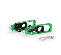 Puig 20686V Tendicatena in Alluminio anodizzato Lavorato CNC con Sistema di Regolazione precisa e marcatura Superiore per Regolazione Facile e sicura, Verde