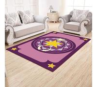 PUIOKA Tappeti for Area, Card Captor Sakura rug Mat Magic Array Carpet Zerbino Antiscivolo Peluche Tappeti for Area Creativa