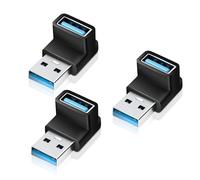 Puiseno Set di 2 adattatori da USB-A a USB-A a 90 gradi, USB 3.2 10 Gbps, trasmissione ad alta velocità, compatibile con smartphone, laptop, tablet, dischi rigidi esterni, stampanti e altro ancora