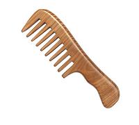PUJIANA Pettini, Pettine a Denti Larghi in Legno, Pettine da Massaggio con Pettine Largo Fatto a Mano in Legno di Sandalo Naturale da 18 cm