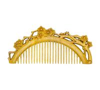 PUJIANA Pettini, Pettine a Denti Larghi in Legno, Pettine Nanmu da 13,5 cm Pettine da Massaggio Cinese Scavato con Fiori di pruno in Stile Cinese