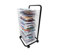 pujindu Art Drying Rack For Classroom, Mobile Metal Drying Stand With Lockable Wheels, Wire Organizer, Study Art Storage Rack For Art Studios(45x41x92cm)