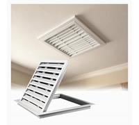 pujindu Sfiato in Alluminio per Timpano, Efficace Griglia di Ventilazione Esterna per Sottotetti E Rimesse, Griglia A Lamelle per La Ventilazione di Case E Garage(150x30cm/153.3x33.3cm)