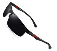 PUKCLAR Occhiali da Sole da Uomo Polarizzati Sportivi Materiale leggero Al-Mg Metallo Cornice Protezione UV400, Per Guidare Gli Uomini, Accessori con Custodia Rigida