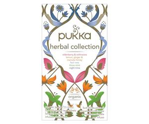 Pukka Herbal Collection, Tè e Tisane Biologiche Assortite, 5 Gusti, Ingedienti 100% Naturali, Ideale Per Rimanere Attivi, 20 Filtri