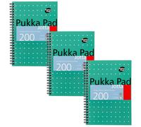 JM021 Pukka Pad Jotta Notebook Wirebound Perforata a Righe 200pp A5 Metallico x3