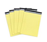 Pukka Pad, Executive Refill A4 Legal Pad - Confezione da 5 blocchi note rilegati a nastro con 100 pagine perforate di carta 60 g/m² - a righe con margine e righe da 8 mm - 29,7 x 21 cm, giallo