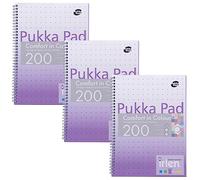 Pukka Pad, Irlen Jotta Pad - Blocco note formato A4, 200 pagine, 80 g/m², carta colorata a righe, certificata FSC, progettato per difficoltà di percezione visiva, 29,7 x 23 cm, lavanda