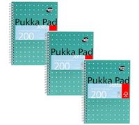 Pukka Pad, Jotta, quaderno a spirale, con carta 80 g/mq, a righe, 200 pagine, formato A5, rif. JM021 (confezione da 3) 3 DESIGN 1