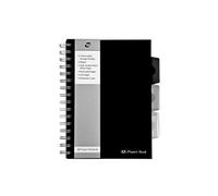 Pukka Pad - Quaderno a spirale con divisori, formato A5, colore: nero