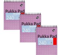 Pukka Pad, Shortie Writing Pad 3-Pack - 23.5 x 17.8cm - Wire Head-Bound Notebook