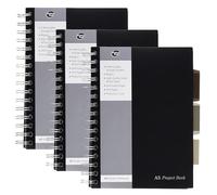 Pukka Pads - Quaderno con divisori, formato A5, 3 pezzi, colore argento