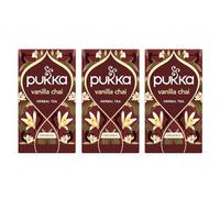 Pukka Tisana Vanilla Chai Biologica 20 Bustine x3 Confezioni; Infuso Bio con Cannella, Zenzero e Vaniglia; Senza Caffeina; Gusto Dolce e Speziato