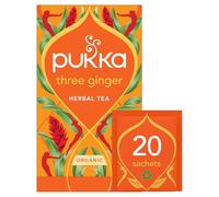 Pukka Tisane, Three Ginger, Tisana ai tre Tipi di Zenzero, 100% Biologico, Senza Caffeina, Ingredienti 100% Naturali, Aiuta a Regolare la Digestione e a Riscaldarsi, 20 Filtri