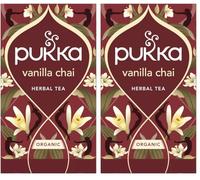 Pukka Tisane, Vanilla Chai, Tisana Biologica Chai alla Vaniglia Con Zenzero e Cardamomo, Con Ingredienti 100% Naturali, Sapore Deciso, Profumo Cannella, 20 Filtri (Confezione da 2)