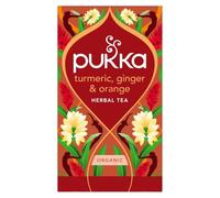 Pukka Turmeric Active Tisana Biologica Curcuma e Zenzero, 20 Filtri | Per il tuo rituale quotidiano, Sapore deciso e dorato, note agrumate, Naturalmente senza caffeina, da coltivazione biologica